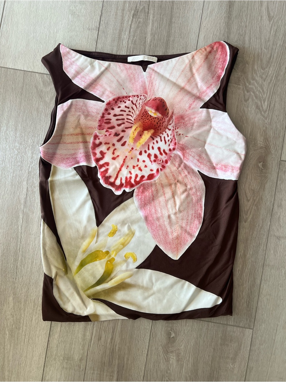 Zara Floral Polyamide Top - Picture 2 of 4